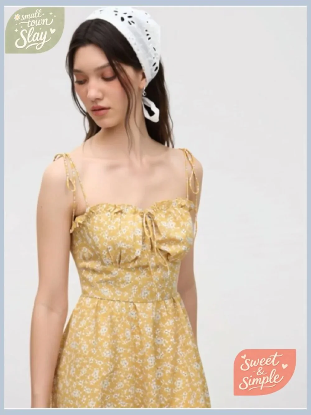 Floral Mini Sundress Spaghetti Strap Square Neck A-Line Sleeveless Boho Vacation - Picture 7 of 7